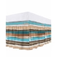 thumbnail image 1 of Turquoise Brown Gradient Bed Skirt King Size 18 Inch Drop, Vintage Abstract Wood Grain Wrap Around Dust Ruffle Bedskirts, Wrinkle & Fade Resistant Easy Fit Bedskirt with Adjustable Elastic, 1 of 8