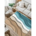 thumbnail image 1 of Turquoise Brown Ombre Area Rug for Bedroom 4x6 Ft Turquoise Gradient Abstract Wave Geometric Super Soft fuzzy Throw Rug Non-Slip Fluffy Plush Indoor Floor Carpet for Living Room Nursery Home Decor, 1 of 8