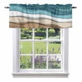 thumbnail image 1 of Turquoise Brown Ombre Valance Curtain Turquoise Gradient Window Valances Rod Pocket Short Curtains Window Treatments for Kitchen Bedroom Bathroom Laundry 56" x 16", 1 of 9