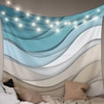 thumbnail image 1 of Turquoise Brown Tapestry for Bedroom Wall Hanging Tapestry, Teal White Geometric Gradient Stripes Ceiling Backdrop Tapestries Poster Blanket Wall Decor for Teens Room Living Room Dorm 51" x 59", 1 of 8