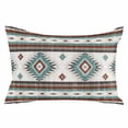 thumbnail image 1 of Turquoise Brown Throw Pillow Cover 20 x 30 Inch Decorative Pillow Cover Southwestern Stripe Western Rustic Aztec Lumbar Pillowcase Seasonal Rectangle Cushion Case for Couch Sofa Bed Living Room, 1 of 7