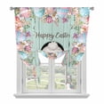 thumbnail image 1 of Turquoise Bunny Easter Tie Up Curtains for Windows, Adjustable Balloon Window Shades, Eggs Spring Floral Rabbits Wooden Kitchen Window Treatments Farmhouse Short Curtains with Rod Pocket 42"x45", 1 of 8