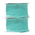thumbnail image 1 of Turquoise Burlap Ribbon 1 Inch 2 Rolls 20 Yards Unwired Rustic Jute Ribbon for Crafts, Mason Jars, Weddings, Party Decoration; by Mandala Crafts, 1 of 4