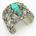 thumbnail image 1 of Turquoise Butterfly Opening Wide Cuff Blue Bangle Bracelet, 1 of 1