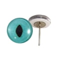 thumbnail image 1 of Turquoise Cat Glass Eyes on Wire Pin Posts, 1 of 3