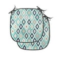 thumbnail image 1 of Turquoise Chair Seating Cushion Set of 4, Dots Doodle Rhombus Diamond Shapes Colorful Geometrical Pattern Art, Seat Pads for Office with Anti-slip Backing, 16"x16", Multicolor Turquoise, by Ambesonne, 1 of 7