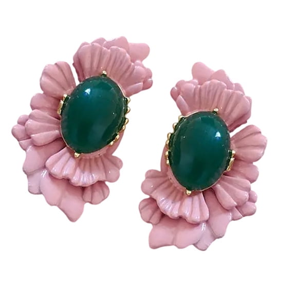 Turquoise Charm Earrings Flower Ear Studs For Women Alloy Jewelry Perfect For Daily Outfits And Special Occasions