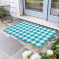thumbnail image 1 of Turquoise Checkered Door Mat Indoor Outdoor, Farmhouse Buffalo Plaid Non Slip Welcome Mat with Rubber Backing, Absorbent Fabric Front Door Mats Entryway Rug for Home Patio Entrance 24"x36", 1 of 9