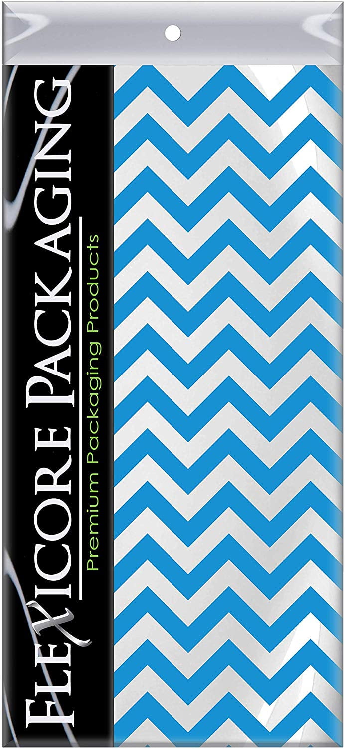 Turquoise Chevron Tissue Paper, 15"x20", 10 ct
