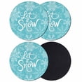 thumbnail image 1 of Turquoise Christmas Coasters Set of 4, Absorbent Coasters for Drinks, Winter White Snowflakes Patterned Coaster for Desk Coffee Table Protection, Home Decor House Warming Gifts 4", 1 of 8