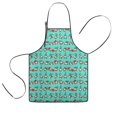 thumbnail image 1 of Turquoise Christmas Gnome Pattern Kids Aprons for Girls and Boys,Adjustable Neck Strap Toddler Aprons for Kids Cooking Baking, 1 of 7
