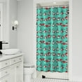 thumbnail image 1 of Turquoise Christmas Gnome Pattern Shower Curtain 36"x72" ,Bathroom Decorative Shower Curtains Set with 12 Hooks,Modern Waterproof Washable Shower Curtain, 1 of 6
