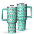 thumbnail image 1 of Turquoise Christmas Gnome Pattern Tumbler with Handle and Lid,40oz Double Wall Vacuum Insulated Tumbler,Cups Gift for Women and Men, 1 of 7