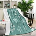thumbnail image 1 of Turquoise Christmas Snowflake Pattern Blanket,Comfortable Soft Lamb Wool Throw Blanket,All Season,Warm Lightweight Blankets for Sofa Bed Couch Living Room Chair,40"x50", 1 of 4