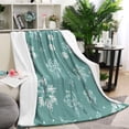 thumbnail image 1 of Turquoise Christmas Snowflake Pattern Blanket,Comfortable Soft Lamb Wool Throw Blanket,All Season,Warm Lightweight Blankets for Sofa Bed Couch Living Room Chair,60"x80", 1 of 4
