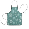 thumbnail image 1 of Turquoise Christmas Snowflake Pattern Kids Aprons for Girls and Boys,Adjustable Neck Strap Toddler Aprons for Kids Cooking Baking, 1 of 7
