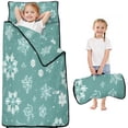 thumbnail image 1 of Turquoise Christmas Snowflake Pattern Toddler Nap Mats for Kids Preschool,50"x20" Sleeping Mat Bag or Kids,Toddler Sleeping Bag,Toddler Nap Mat or Daycare, 1 of 6