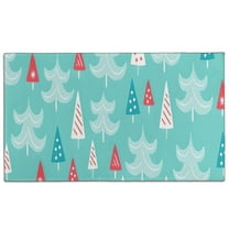 Turquoise Christmas Tree Pattern Door Rugs,Washable Non Slip Door Mats Indoor,Decorative Door Mats,Entry Mat Indoor for Entrance,Bedroom,Kitchen,Bathroom,17"x30"