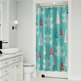 thumbnail image 1 of Turquoise Christmas Tree Pattern Shower Curtain 36"x72" ,Bathroom Decorative Shower Curtains Set with 12 Hooks,Modern Waterproof Washable Shower Curtain, 1 of 6