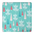thumbnail image 1 of Turquoise Christmas Tree Pattern Square Fitted Tablecloth with Elastic Edge,Square Table Cover,Washable Elastic Table Cover for Home Kitchen Party Decor 36"x36", 1 of 6