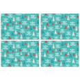 thumbnail image 1 of Turquoise Christmas Tree Pattern Summer Placemats Table Placemats Set Of 4-Linen Kitchen Washable Placemats Table Mats 11.8"x17.7" Non-Slip Heat Resistant, 1 of 6