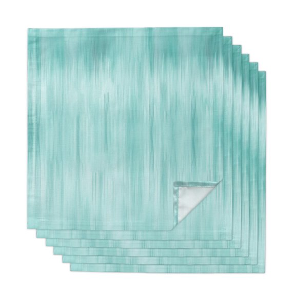 Turquoise Cloth Napkins, Modern Abstract Art Ombre Striped Washable and Reusable Dinner Napkins Set of 6, Table Napkin for Kitchen Party Birthday Wedding Hotel Housewarming 20"x20"