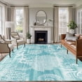 thumbnail image 1 of Turquoise Coastal Area Rugs 8'x10', Washable Small Throw Rugs for Living Room Patio, Nautical Coral Starfish Shell Octopus Sea Indoor Outdoor Rug Non-Slip Low Pile Carpet Runner Reversible Floor Mats, 1 of 8