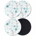 thumbnail image 1 of Turquoise Coastal Coasters Set of 4, Nautical Summer Beach Coral Sea Turtle Absorbent Coasters for Drinks, Coaster for Bar Office Dining Coffee Table Accessories Decor, Non Slip Round Desk Coaster, 1 of 9