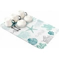 thumbnail image 1 of Turquoise Coastal Dish Drying Mat for Kitchen Counter, Super Absorbent Quick Dry Coffee Bar Mat Pad Thin Diatomaceous Sink Mat Non Slip Dish Drainer Mat 16x18 Nautical Summer Beach Coral Sea Turtle, 1 of 6