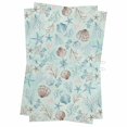 thumbnail image 1 of Turquoise Coastal Kitchen Towels Set of 2, Water Absorbent Dish Towel, Nautical Beach Ocean Starfish Coral Shells Decorative Hand Towels - Quick Drying Cloth for Cooking Baking, 18x28 Inch, 1 of 8
