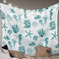 thumbnail image 1 of Turquoise Coastal Large Tapestry for Bedroom Wall Hanging Tapestry, Nautical Starfish Jellyfish Rudder Ceiling Backdrop Tapestries Poster Blanket Wall Decor for Teens Room Living Room Dorm 86" x 104", 1 of 8
