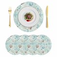 thumbnail image 1 of Turquoise Coastal Round 13 Inch Placemats Set of 4, Nautical Beach Ocean Starfish Coral Shells HeatResistant Non Slip Place Mats for Dining Table, Wipeable Braided Kitchen Table Mats for Housewarming, 1 of 9