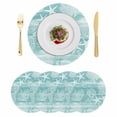 thumbnail image 1 of Turquoise Coastal Round 13 Inch Placemats Set of 4, Nautical Coral Starfish Shell Turtle Summer HeatResistant Non Slip Place Mats for Dining Table, Wipeable Kitchen Table Mats for Housewarming, 1 of 9