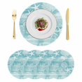 thumbnail image 1 of Turquoise Coastal Round 13 Inch Placemats Set of 4, Nautical Starfish Coral Jellyfish Shell Sea HeatResistant Non Slip Place Mats for Dining Table, Wipeable Kitchen Table Mats for Housewarming, 1 of 9
