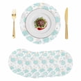 thumbnail image 1 of Turquoise Coastal Round 15 Inch Placemats Set of 6, Summer Beach Ocean Coral Conch Shell HeatResistant Non Slip Place Mats for Dining Table, Wipeable Braided Kitchen Table Mats for Housewarming, 1 of 9