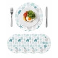 thumbnail image 1 of Turquoise Coastal Round Placemats Set of 4 for Dinning Tables,Heat-proof Braided Table Mats 13 Inch,Nautical Summer Beach Coral Sea Turtle Washable Place Mat for Kitchen Restaurant Party Table Decor, 1 of 9