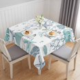 thumbnail image 1 of Turquoise Coastal Table Cloth Waterproof Tablecloths, Summer Beach Coral Shell Starfish Ocean Tablecloth Dining Table Cover for Kitchen Party Tabletop Outdoor, Square Tablecloth 60x60 Inch, 1 of 9
