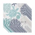 thumbnail image 1 of Turquoise Coastal Turtle Cloth Napkins, Ocean Coral Nautical Washable and Reusable Dinner Napkins Set of 6, Table Napkin for Kitchen Party Birthday Wedding Hotel Housewarming 20"x20", 1 of 8