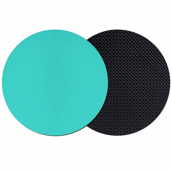 Turquoise Coasters Set of 2, Modern Pure Turquoise Absorbent Coasters for Drinks, Coaster for Bar Office Dining Coffee Table Accessories Decor, Non Slip Round Desk Coaster
