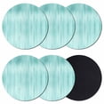 thumbnail image 1 of Turquoise Coasters Set of 6, Absorbent Coasters for Drinks, Modern Abstract Art Ombre Striped Coaster for Desk Coffee Table Protection, Home Decor House Warming Gifts 4", 1 of 8