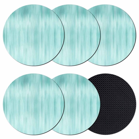 Turquoise Coasters Set of 6, Absorbent Coasters for Drinks, Modern Abstract Art Ombre Striped Coaster for Desk Coffee Table Protection, Home Decor House Warming Gifts 4"