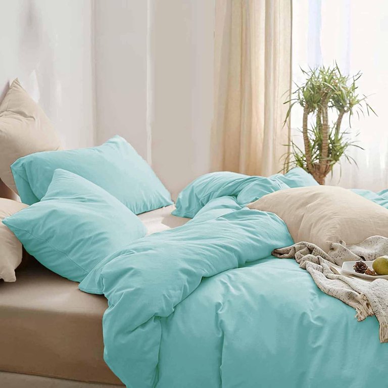 Turquoise Comforter Queen Size, Piece Soft Teal Modern Bedding