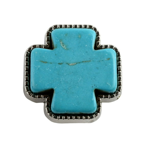 Turquoise Cross Screw Back Concho Western Leathercraft Saddle Accessory