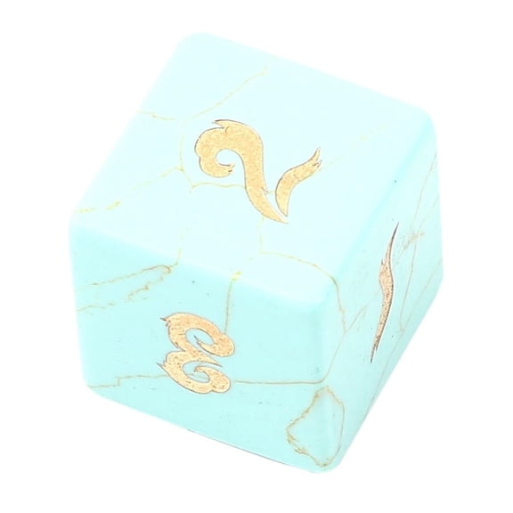 Turquoise Crystal Dice Hand-Carved Gemstone Dice D4 D6 D8 D10 D12 D20 Percentile or 7PCS Polyhedral Set for DND & Tabletop RPG(D8Face)