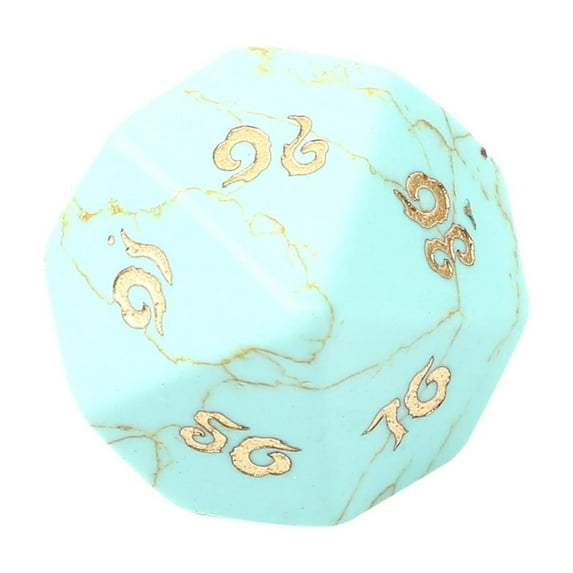 Turquoise Crystal Dice Hand-Carved Gemstone Dice D4 D6 D8 D10 D12 D20 Percentile or 7PCS Polyhedral Set for DND & Tabletop RPG(D8Face)