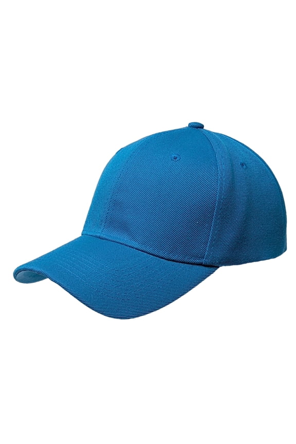 Turquoise Curved Visor Blank Baseball Cap Adjustable Size Unisex