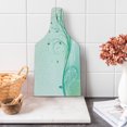 thumbnail image 1 of Turquoise Cutting Board, Illustration Floral Victorian Style Curvy Lines Wave Butterfly Design, Tempered Glass Cutting and Serving Board, Wine Bottle Shape, Pale Green Mint Green, by Ambesonne, 1 of 1