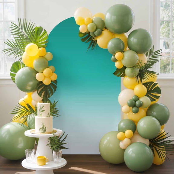 Turquoise Cyan Arch Backdrop Cover, 6FT, Gradient Spandex Arch Covers Double-Sided Backdrop for Wedding Birthday Party Photo Background Decoration