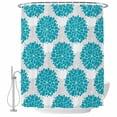 thumbnail image 1 of Turquoise Dahlia Shower Curtain, Waterproof Shower Curtains for Bathroom, Country Gray Abstract Floral Flowers Washable Fabric Bathtub Curtain Set Bath Decor with 12 Hooks Standard 72"x72", 1 of 8