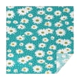 thumbnail image 1 of Turquoise Daisy Flower Pattern Square Tablecloth,Waterproof Square Table Cover,Wipeable Spillproof Washable Table Cover for Home Kitchen Party Decor 42"X42"(107x107cm), 1 of 6